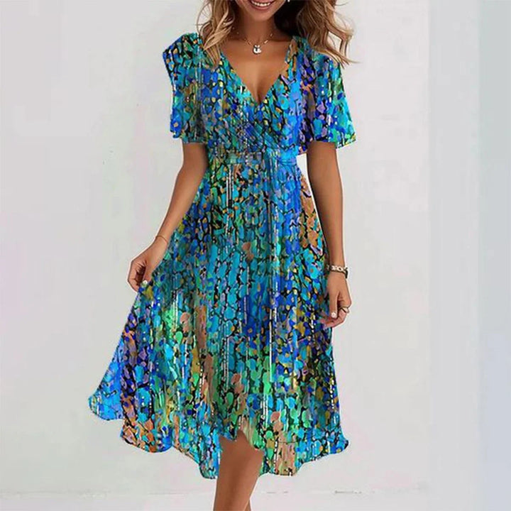 Rosa Abstract Midi Dress