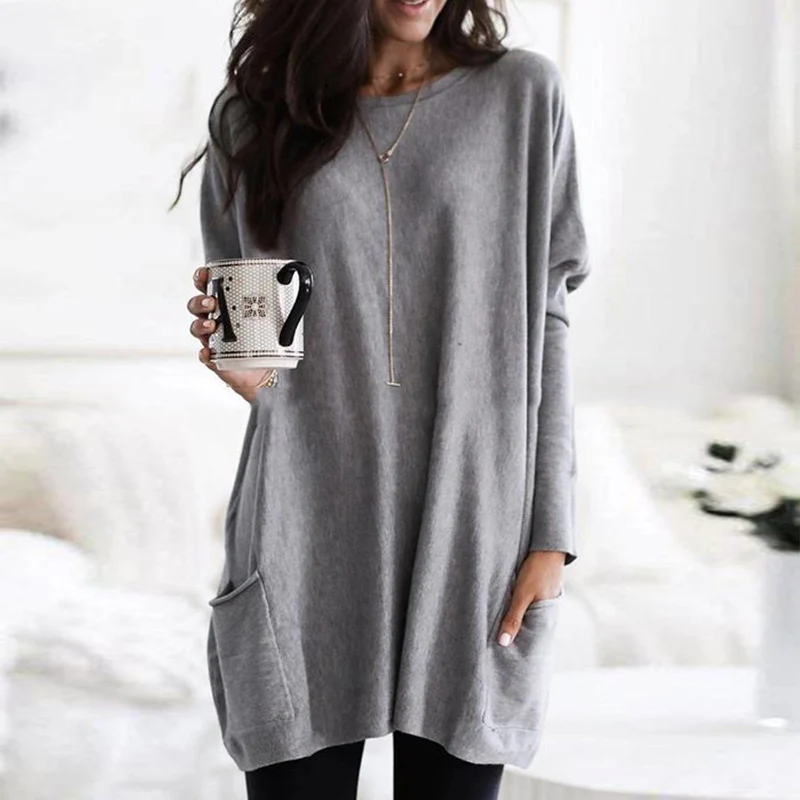 Erna Long-Sleeve Tunic With Pockets