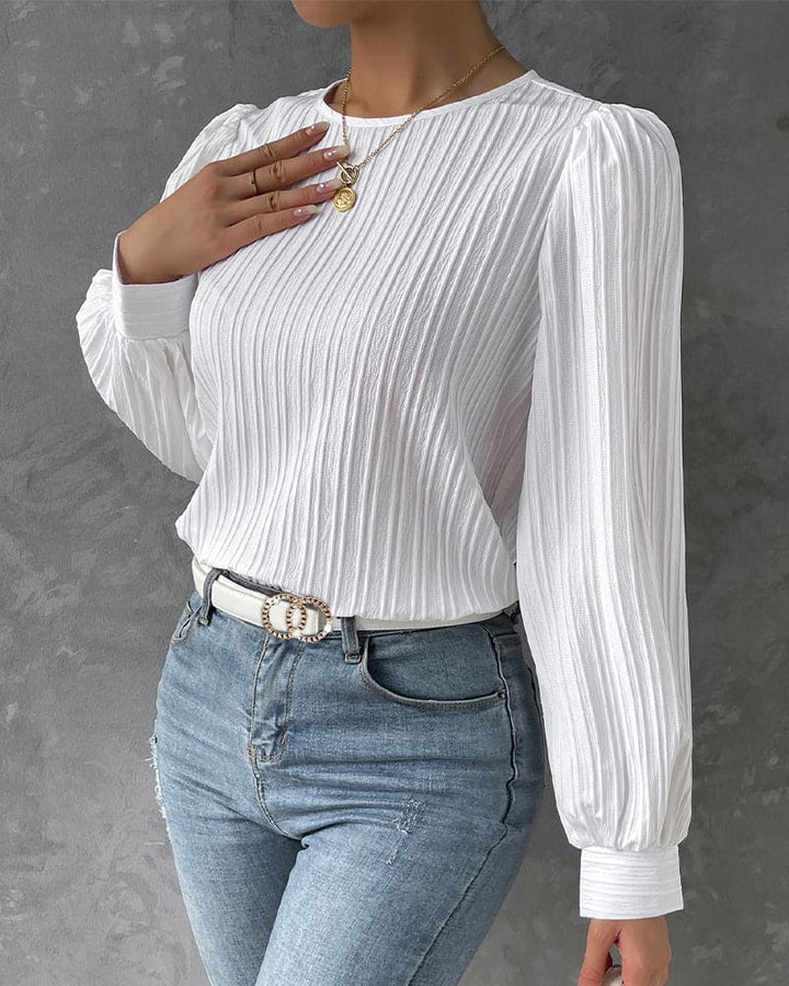 Roza Striped Texture Blouse