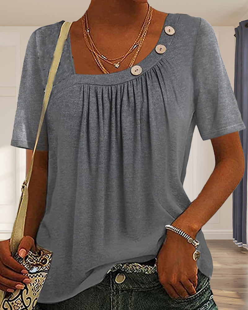 Daya Comfortable Top With Short Sleeves
