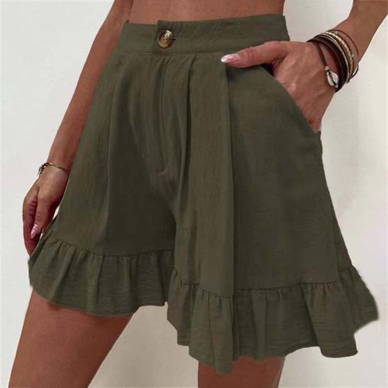 Kim Flowy Ruffle Hem Shorts
