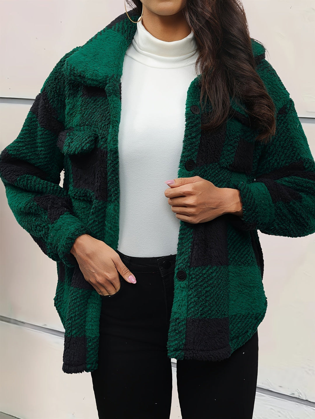 Kiana Stylish Fleece Oversized Jacket