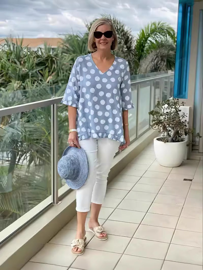 Sofia Printed Vintage Top
