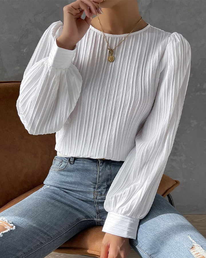 Roza Striped Texture Blouse