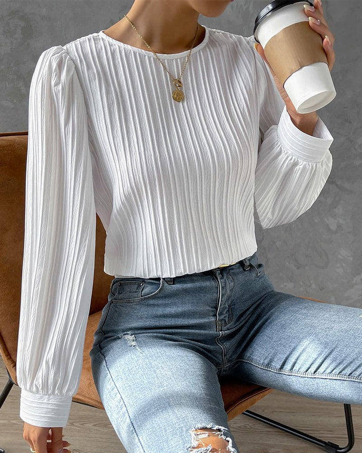 Roza Striped Texture Blouse