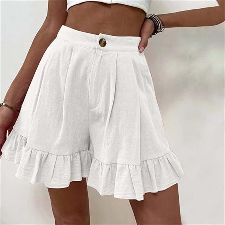 Kim Flowy Ruffle Hem Shorts