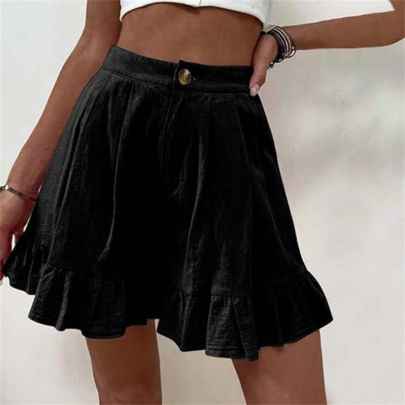 Kim Flowy Ruffle Hem Shorts