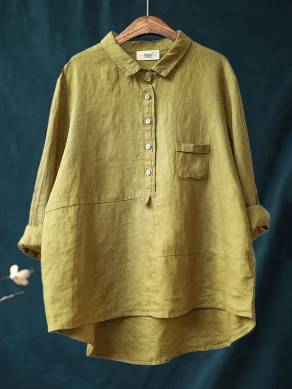 Kiona Long Sleeve and Front Pocket Shirt with Buttons