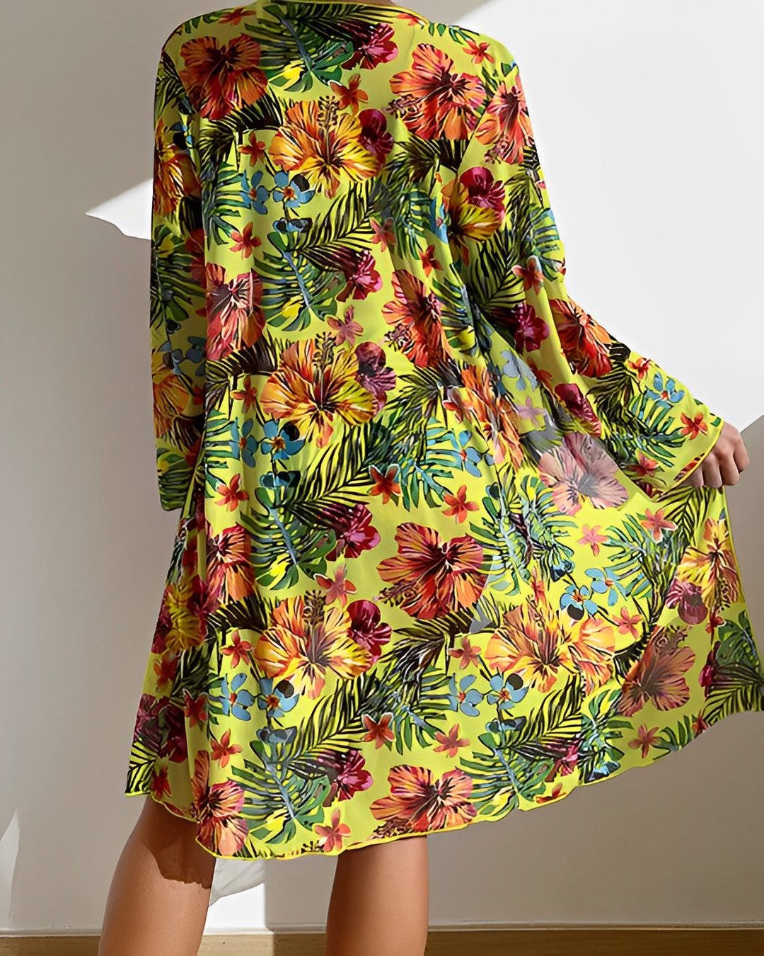 Jamie Tropical Print Bikini Set with Cover-Up