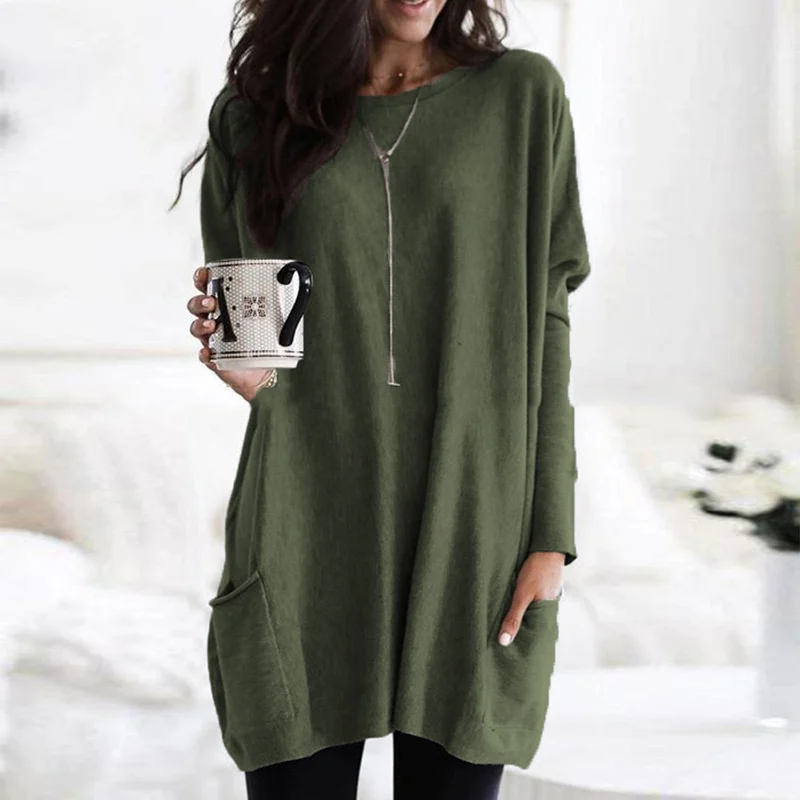 Erna Long-Sleeve Tunic With Pockets