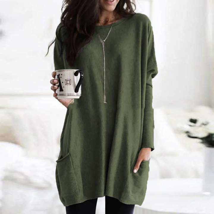 Erna Long-Sleeve Tunic With Pockets