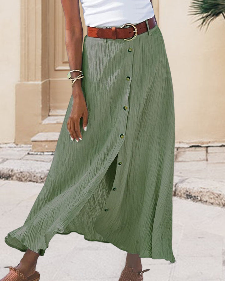 Evelin Flowy Buttoned Skirt