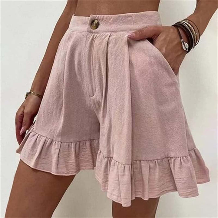 Kim Flowy Ruffle Hem Shorts