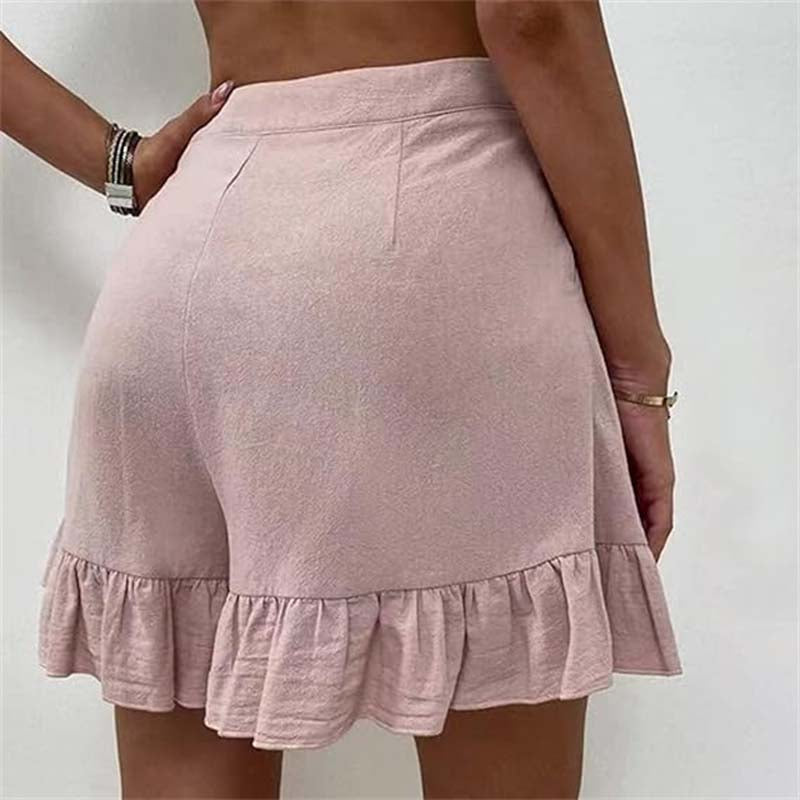 Kim Flowy Ruffle Hem Shorts
