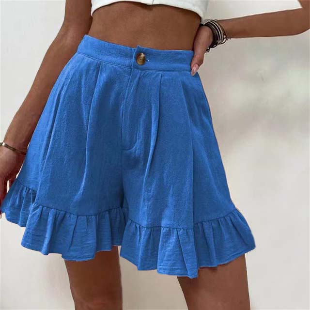 Kim Flowy Ruffle Hem Shorts