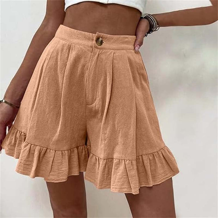 Kim Flowy Ruffle Hem Shorts