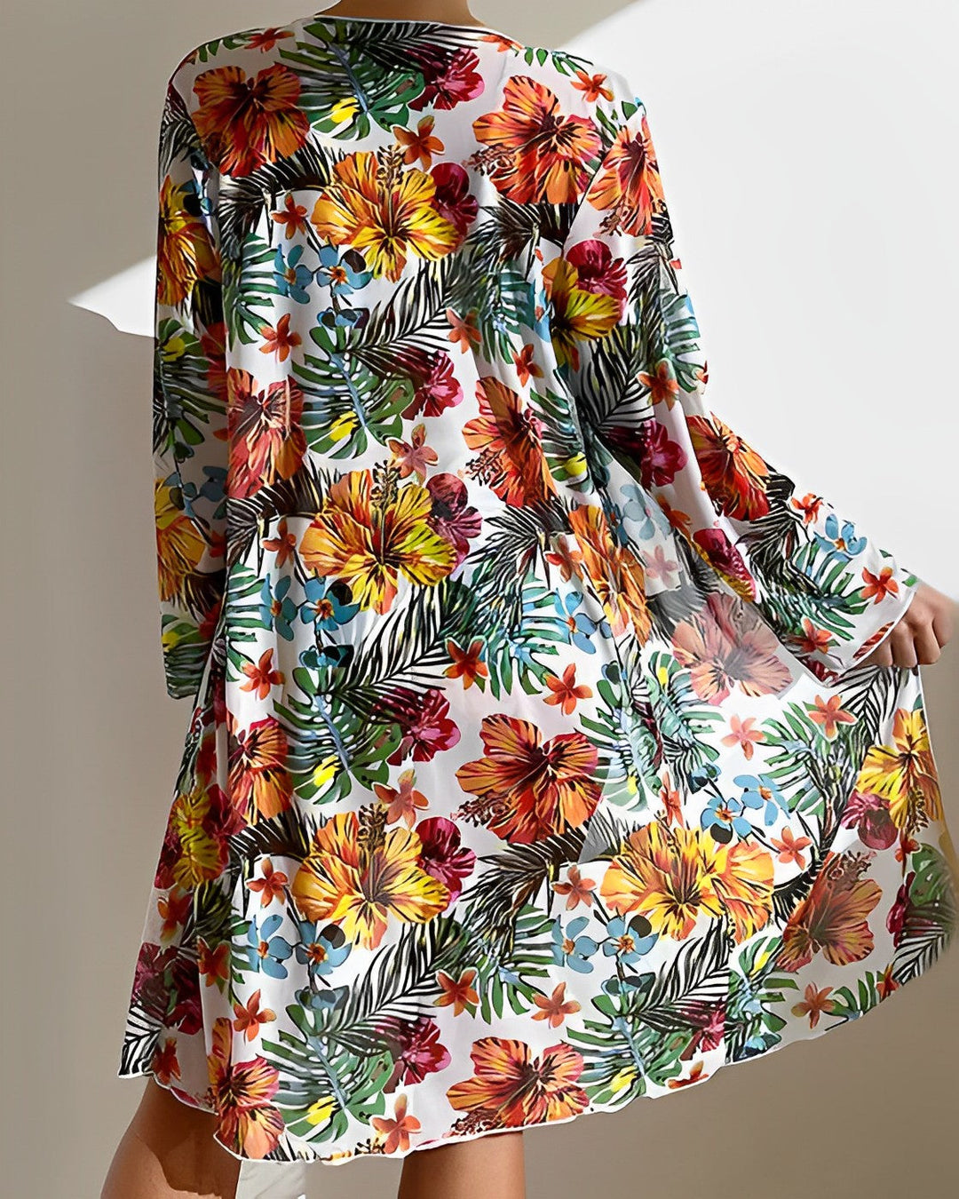 Jamie Tropical Print Bikini Set with Cover-Up