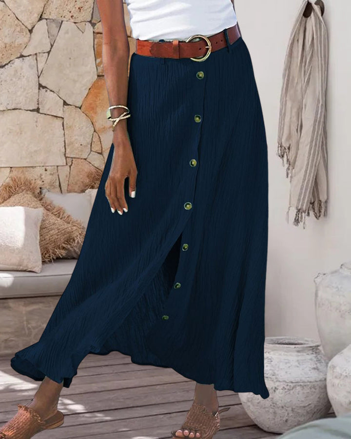 Evelin Flowy Buttoned Skirt