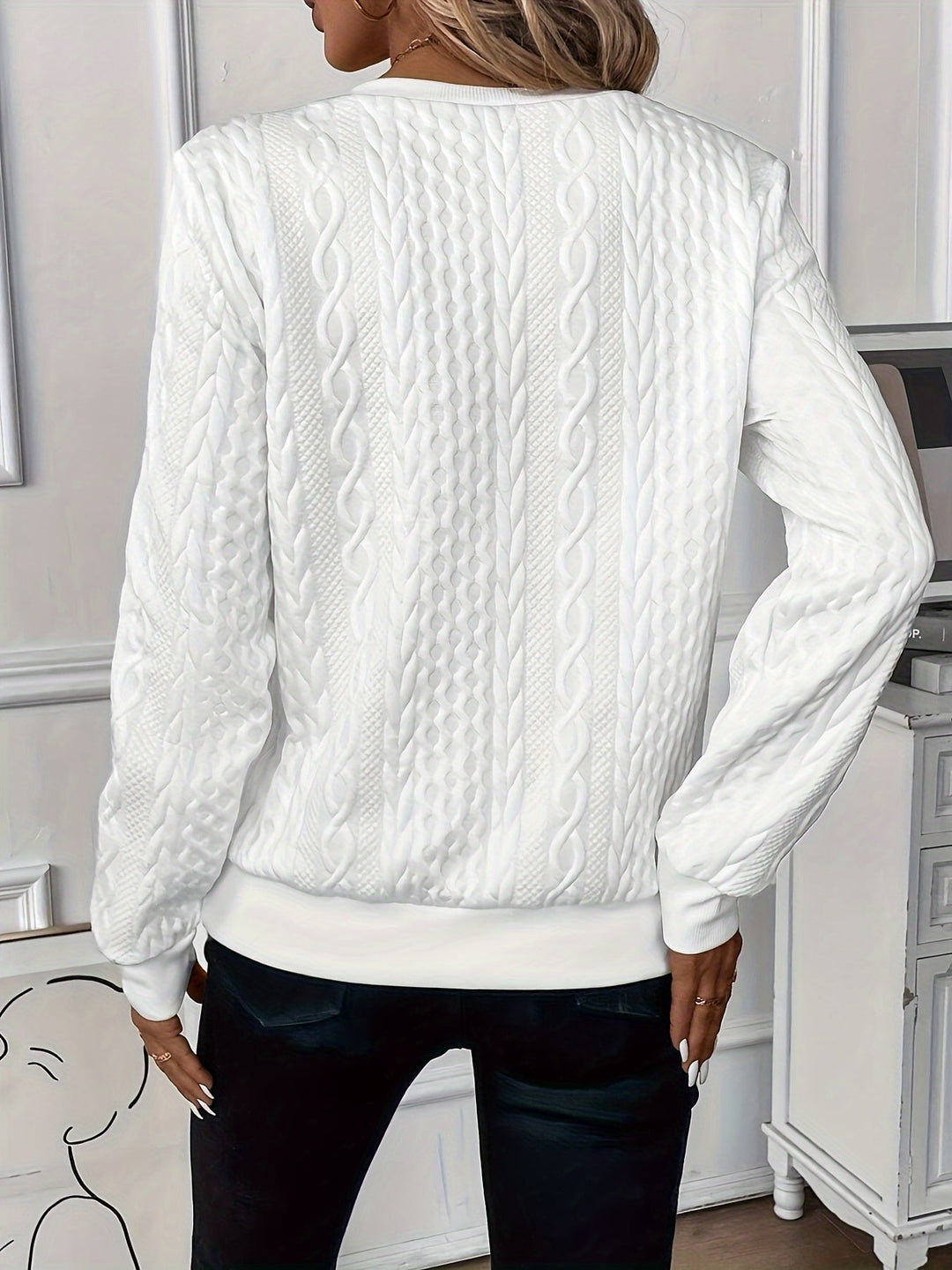 Elena Textured Quarter-Zip Pullover