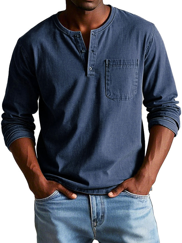 Henry Denim Shirt With Pocket