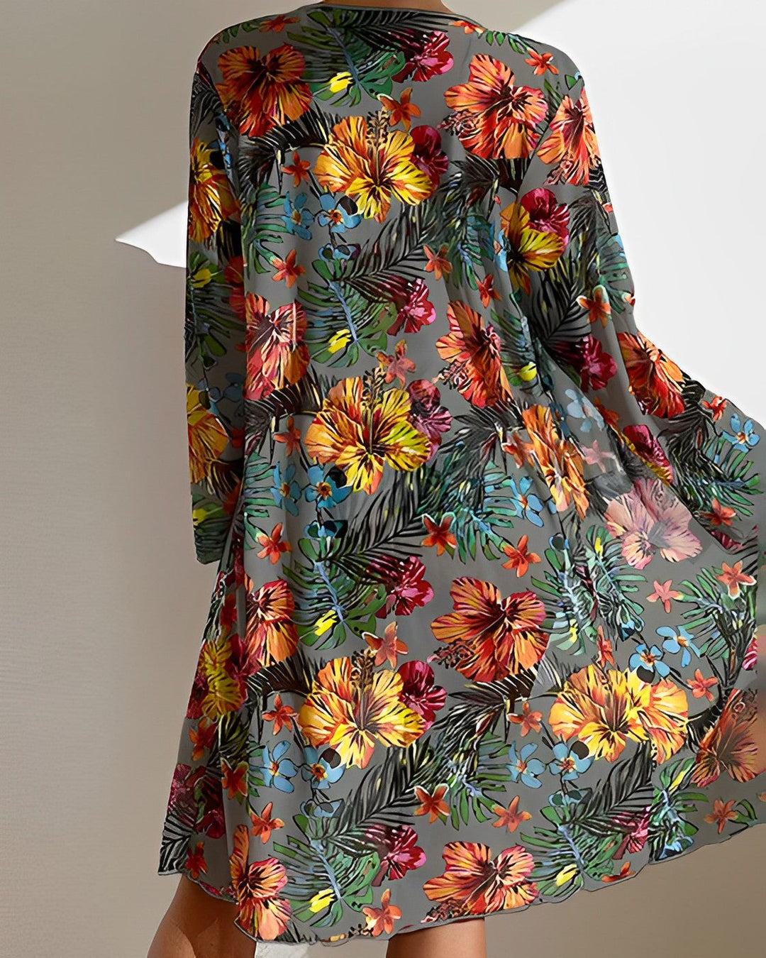 Jamie Tropical Print Bikini Set with Cover-Up
