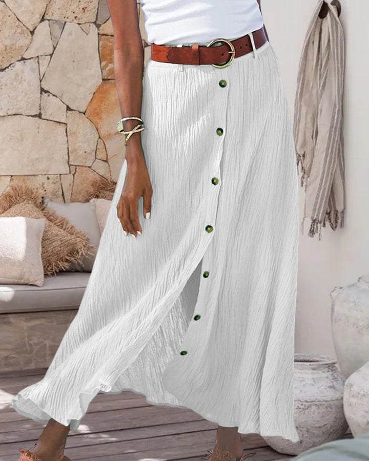 Evelin Flowy Buttoned Skirt