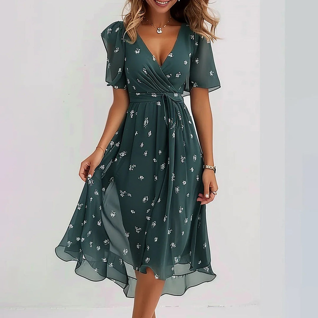 Rosa Abstract Midi Dress
