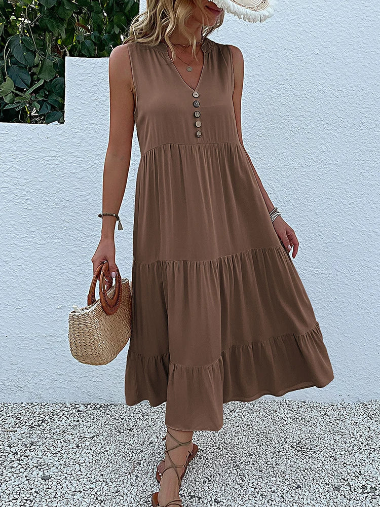 Paula Flowy Elegant Midi Dress