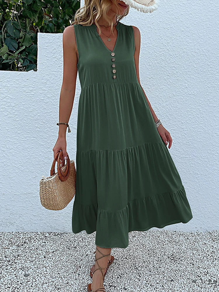 Paula Flowy Elegant Midi Dress