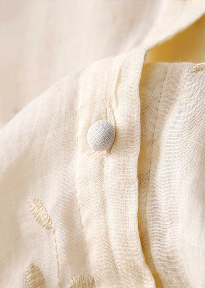 Sarah Embroidered Cotton-Linen Blouse