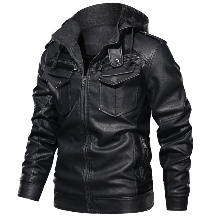 Milan Stylish Leather Hoodie Jacket