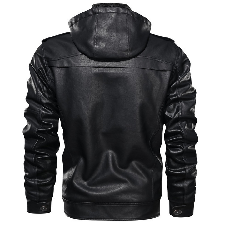 Milan Stylish Leather Hoodie Jacket