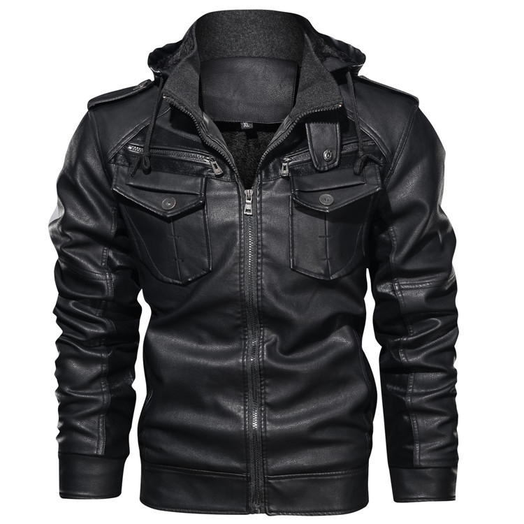 Milan Stylish Leather Hoodie Jacket