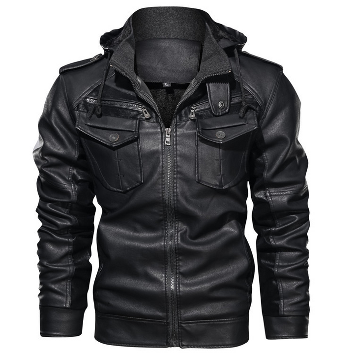 Milan Stylish Leather Hoodie Jacket