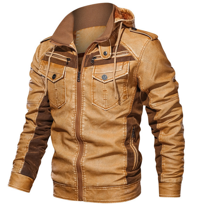Milan Stylish Leather Hoodie Jacket