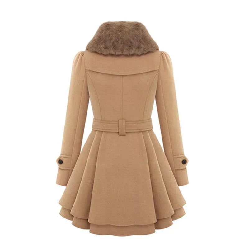 Yena Chic trench coat with vegan fur