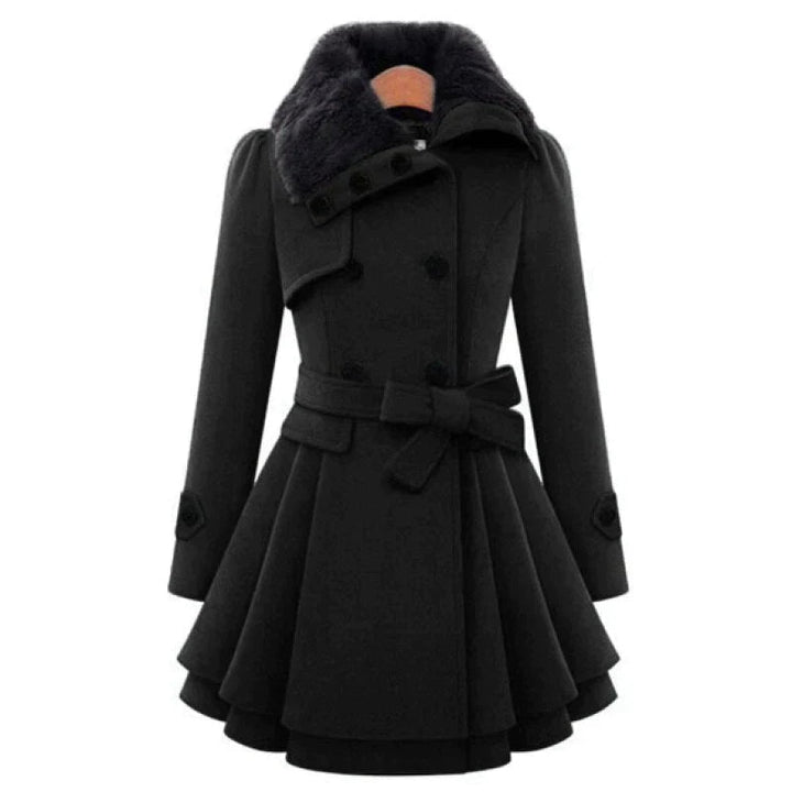 Yena Chic trench coat with vegan fur