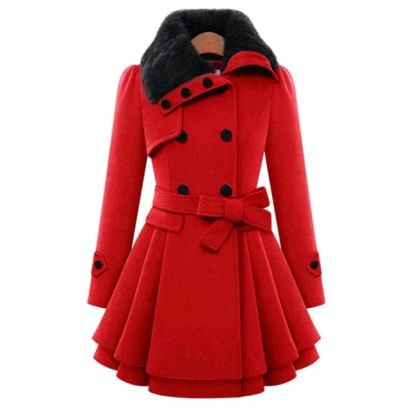 Yena Chic trench coat with vegan fur