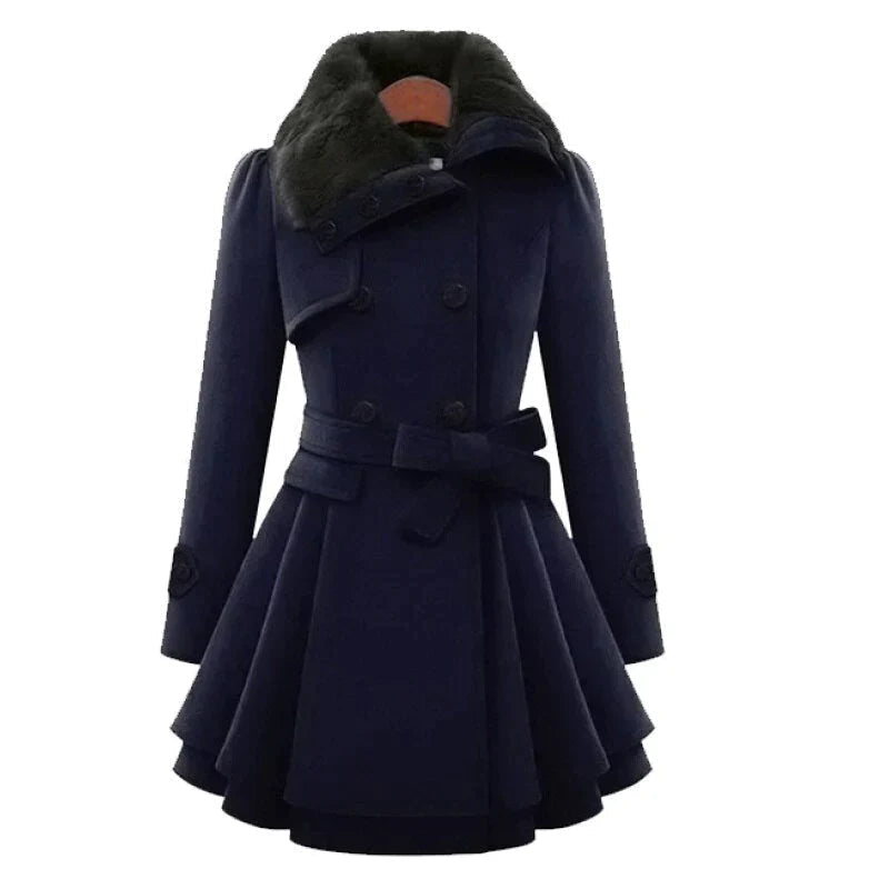 Yena Chic trench coat with vegan fur