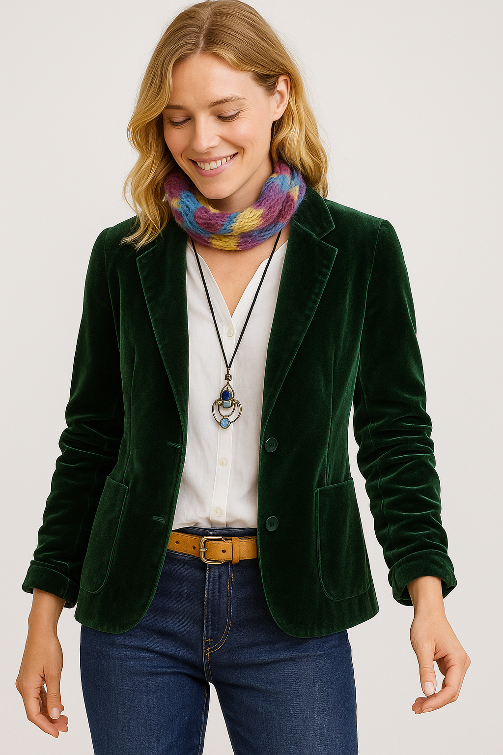 Siona Velvet Slim-Fit Blazer