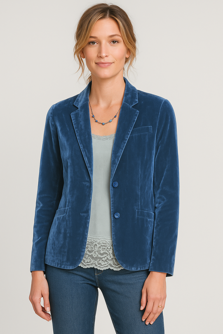 Siona Velvet Slim-Fit Blazer