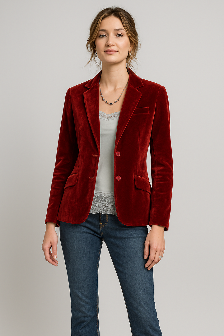 Siona Velvet Slim-Fit Blazer