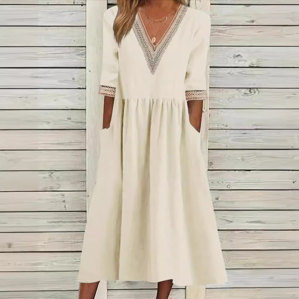 Marila V-Neck Midi Dress