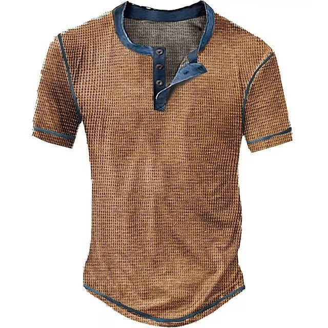 Tristan Classic Round Neck T-Shirt with Buttons
