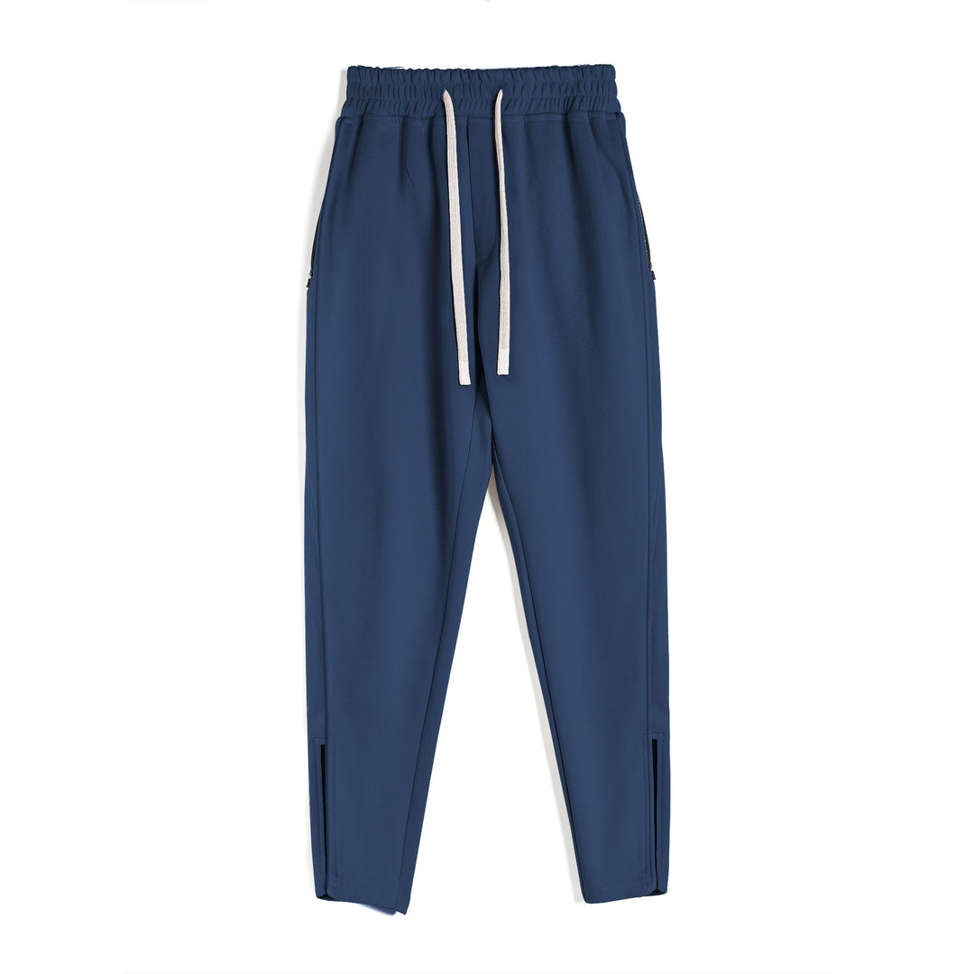 Premium Cotton-Blend Track Pants with Zip Hem Detail
