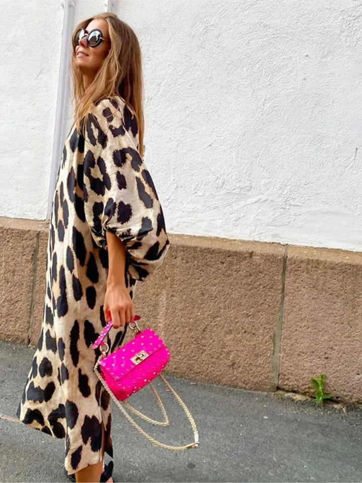 Zeina Leopard Print Dress