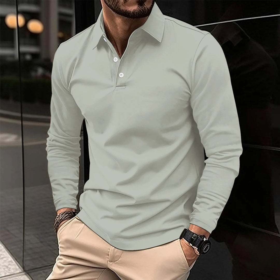Jack Casual Comfortable Long-Sleeved Polo T-Shirt