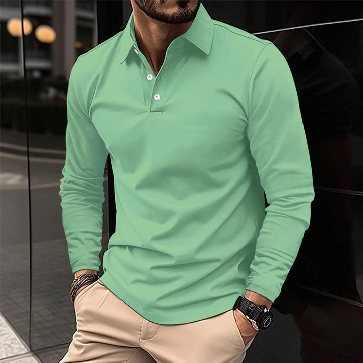 Jack Casual Comfortable Long-Sleeved Polo T-Shirt