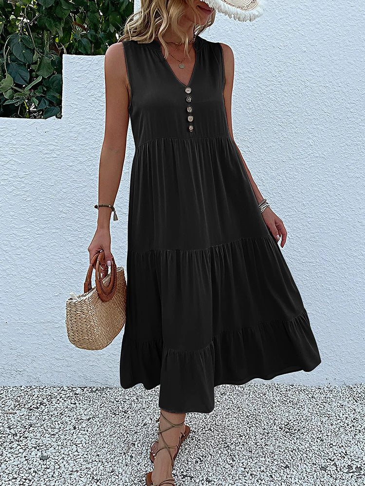 Paula Flowy Elegant Midi Dress