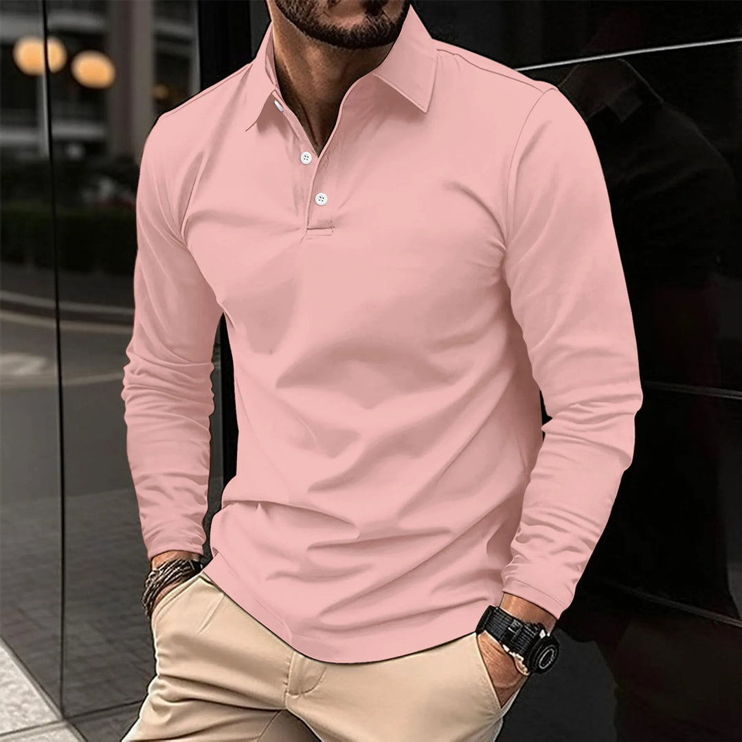 Jack Casual Comfortable Long-Sleeved Polo T-Shirt